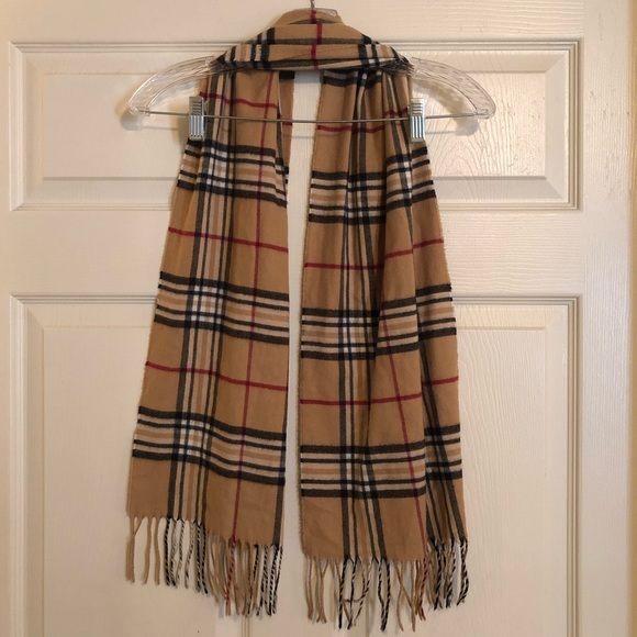 Accessories - Tan plaid scarf
